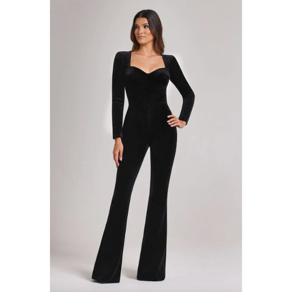 NADINE MERABI Pants - Nadine Merabi Natalia Black Jumpsuit